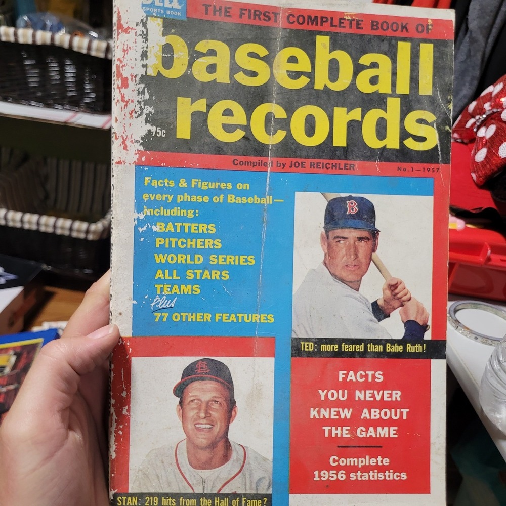1957 Baseball Records Book Joe‎ Reichler Ted Williams Statistics Vintage